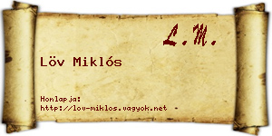 Löv Miklós névjegykártya
