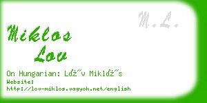 miklos lov business card
